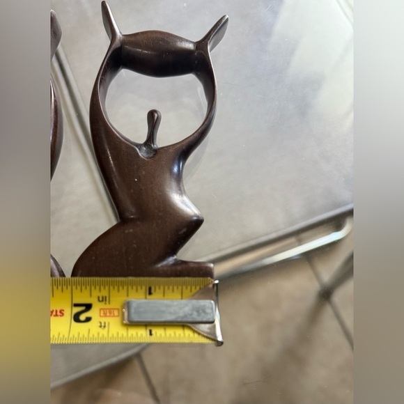 Abstract Brown Wooden Sculpture mother & Baby vintage African‎ hand carved - Picture 3 of 3